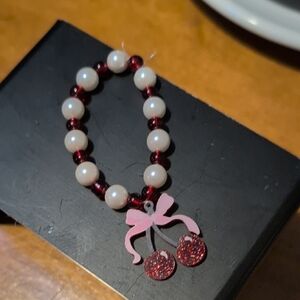 Cherry Charm Beaded Bracelet